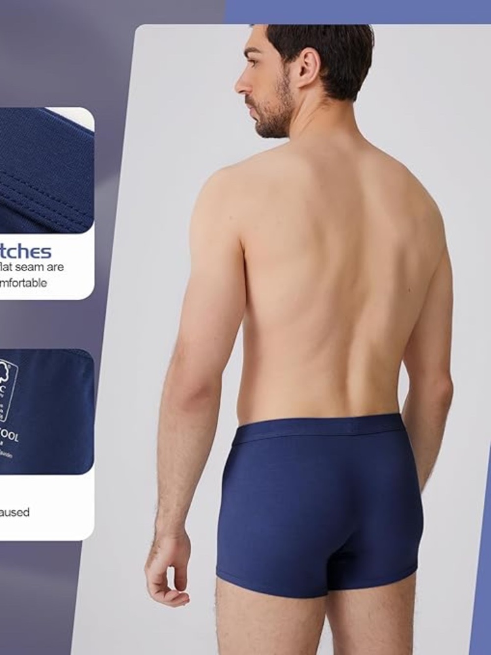 BAMBOO COOL 8 Pair NEW Mens Underwear Trunks NEW IN BOX! - Picture 4 of 7